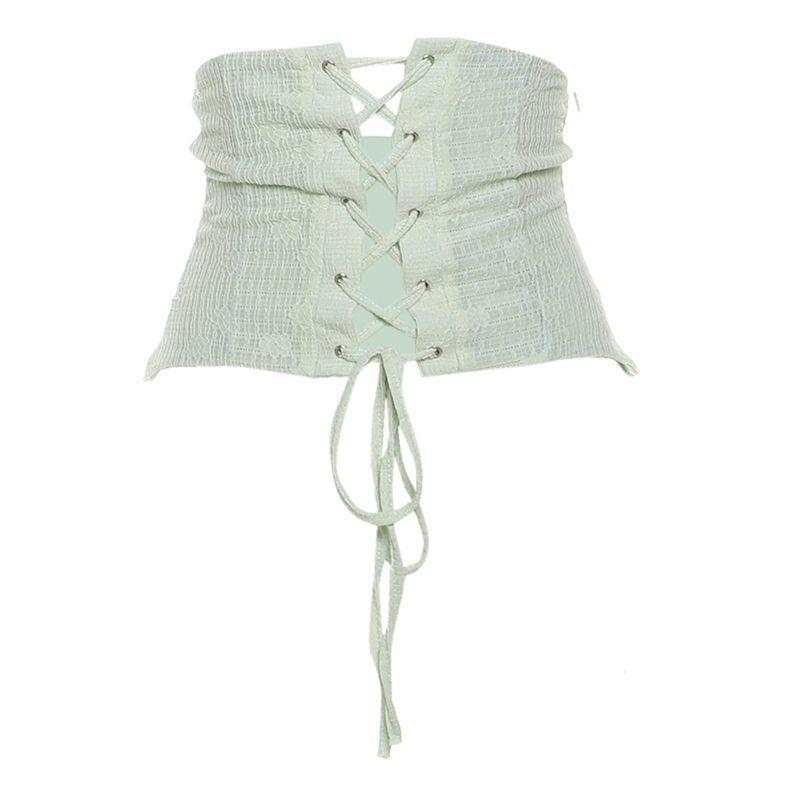 

# Sisjuly# Sweet Wizard of Oz Lace-up Waist Layered Light Yarn Streamers Hanging Neck One-piece Dress set Women Summer Green waist seal(K25N76242) L