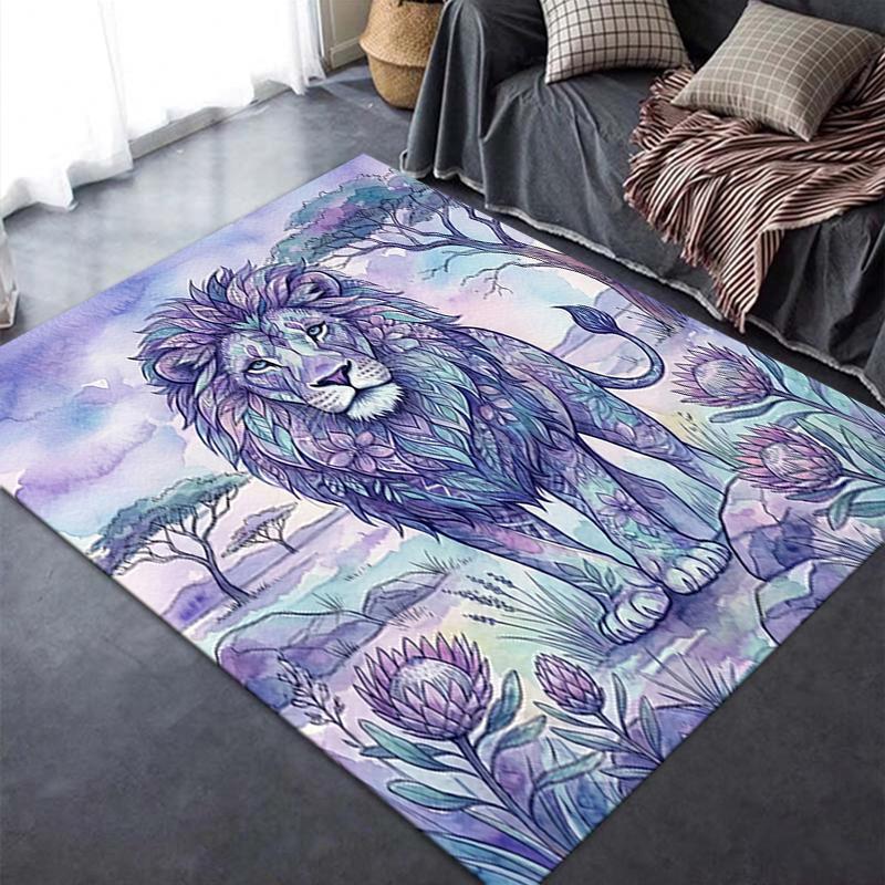 2025 New Dreamy Watercolor Animal Carpet Rug for Living Room Bedroom Home Sofa Decoration,Kids play Non-slip Floor Mat02