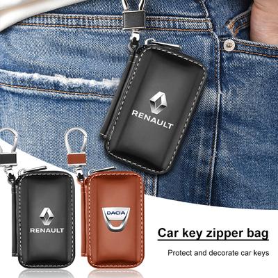 1 gab. Ādas emblēmas automašīnas atslēgu maciņš, piekariņš ar rāvējslēdzēju, atslēgu maciņš somiņa Dacia Duster Kaptur Clio Logan Captur Megane 2 3 Laguna