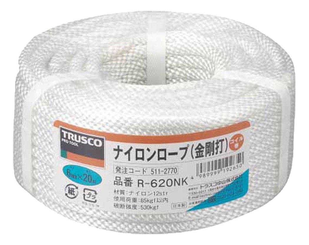 

TRUSCO Nylon 6mm x Rope, 20m, Kongou-uchi Type, R-620NK белый
