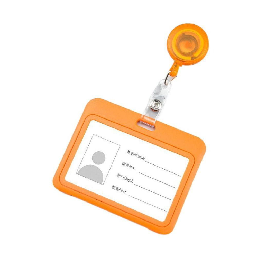 

Твердый пластиковый чехол-кармашек для карточки с клипсой Чехол для проездного билета Автобусный чехол для карточки Бизнес orange-A