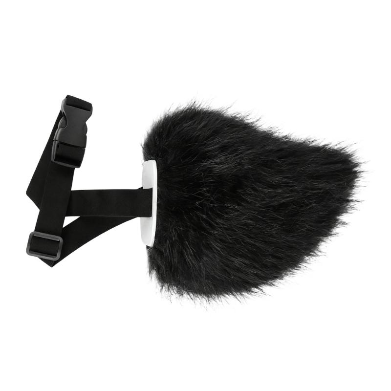 

Childrens Dressing Up Rabbit Tail Props Friendly Plush Fabric Fun Costume Accessories for Parties чорний