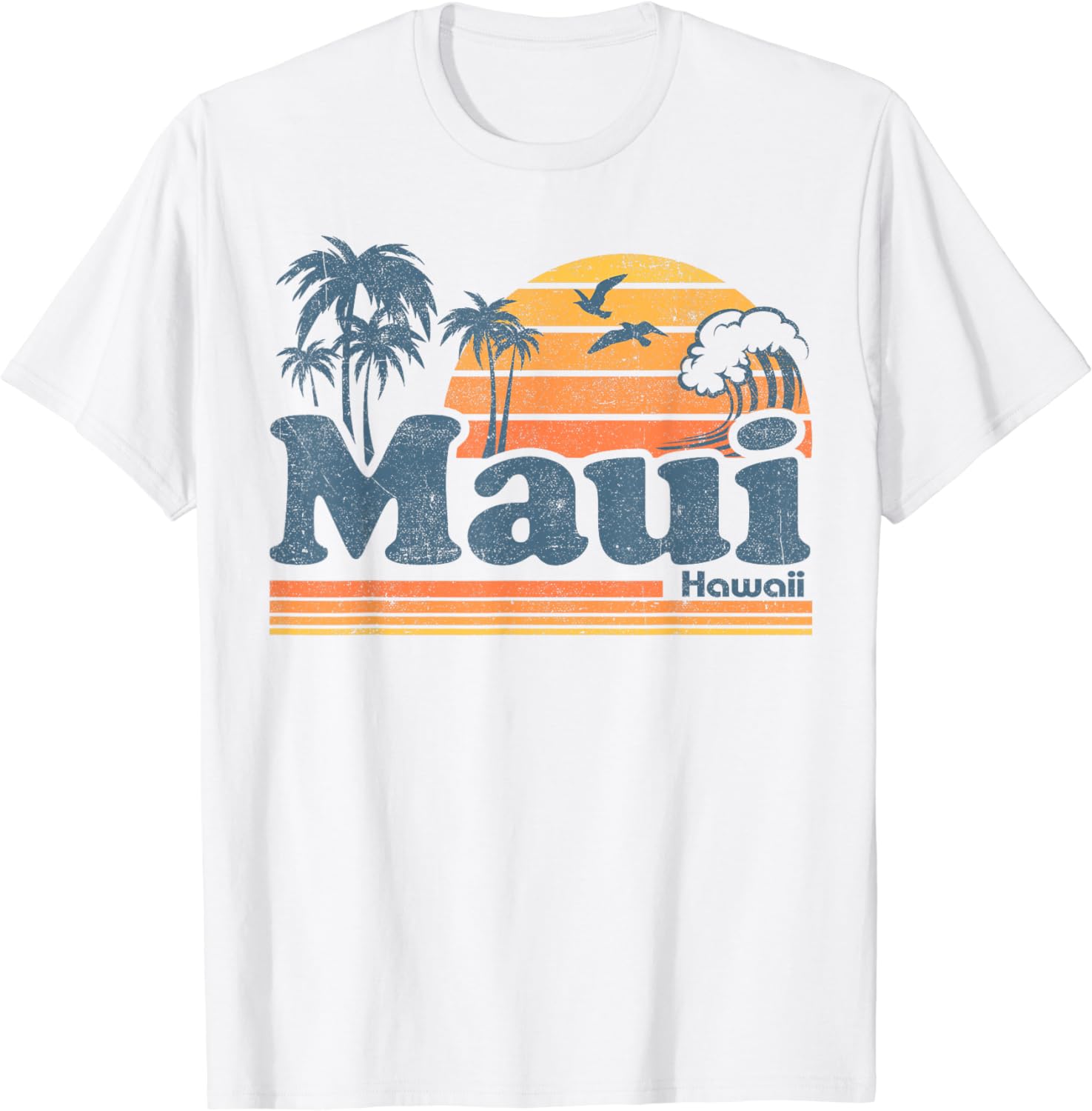 

Maui Hawaii Vintage Surf Beach Surfing 70 s Retro Hawaiian T-Shirt Women Clothes Tops Graphic T Shirts Ropa Mujer 4XL