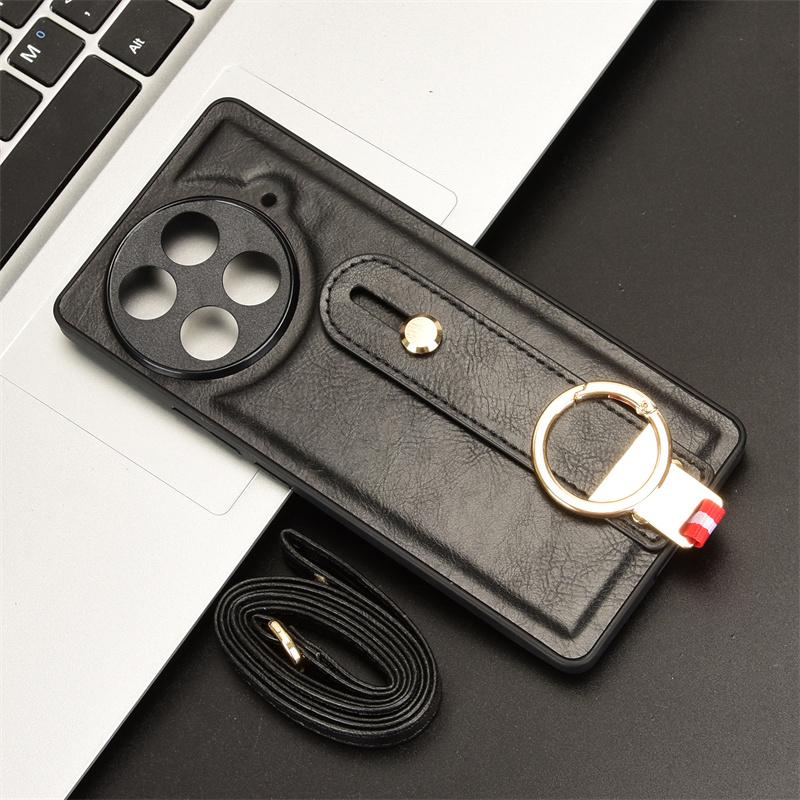 For Tecno Camon 30S Fashion WristStrap Phone Holder Case For Tecno Camon 30S Pro Leather Style Case Drop-Resistant Cover
