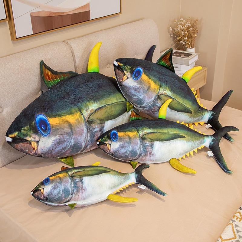 Giant Simulation Tuna Fish Plush Toy Stuffed Soft Animal Fish Plush Pillow Cute Sofa Pillow Cushion Gift Home Decor
