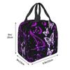 Bling Galaxy Purple Butterfly Print Portable Lunch Boxes Waterproof Thermal Cooler Food Insulated Lunch Bag Kids School Children