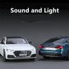 1:24 A7 Toy Car Model Diecast Alloy Vehicle Miniature Pull Back Sound & Light Doors Openable Collection Gift for Boy Kid