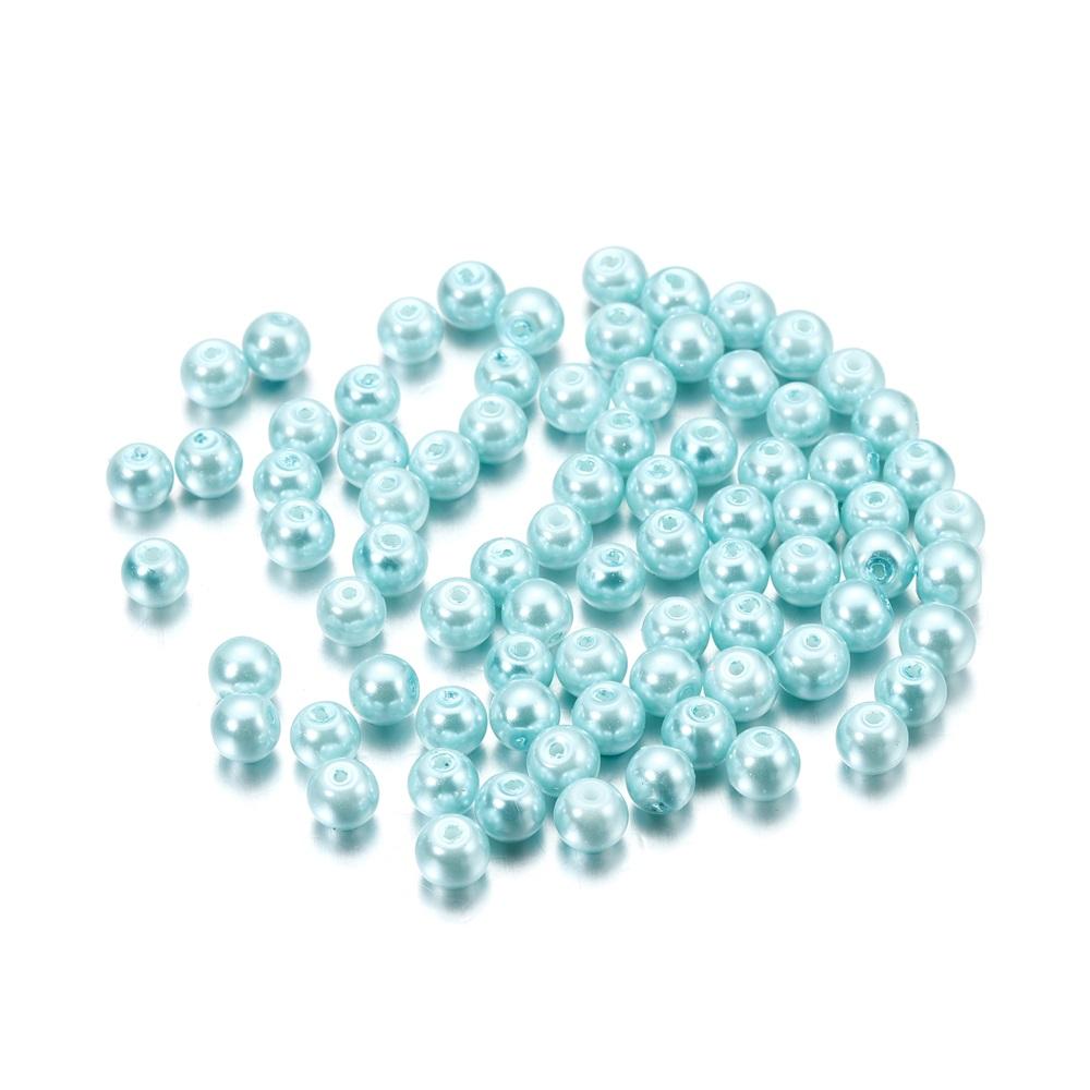 50-100Pcs 4/6/8mm Round Glass Bead Imitation Pearl Beads for DIY Earrings Necklace Jewelry Making Findings Accessories