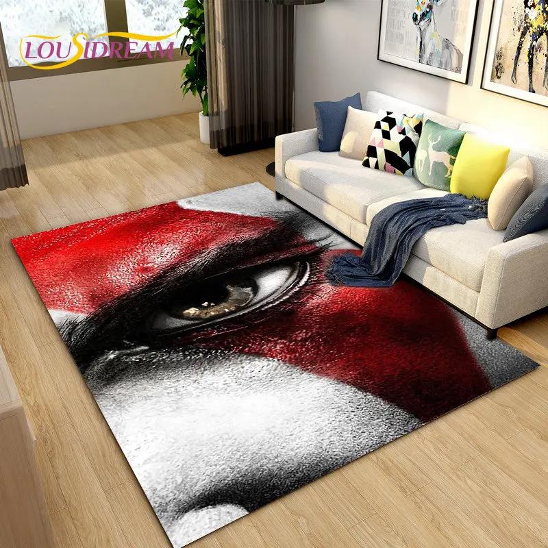 God of War Game Gamer Area Rug Large,Carpet Rug for Living Room Bedroom Sofa Doormat Decoration,Kids Play Non-slip Floor Mat