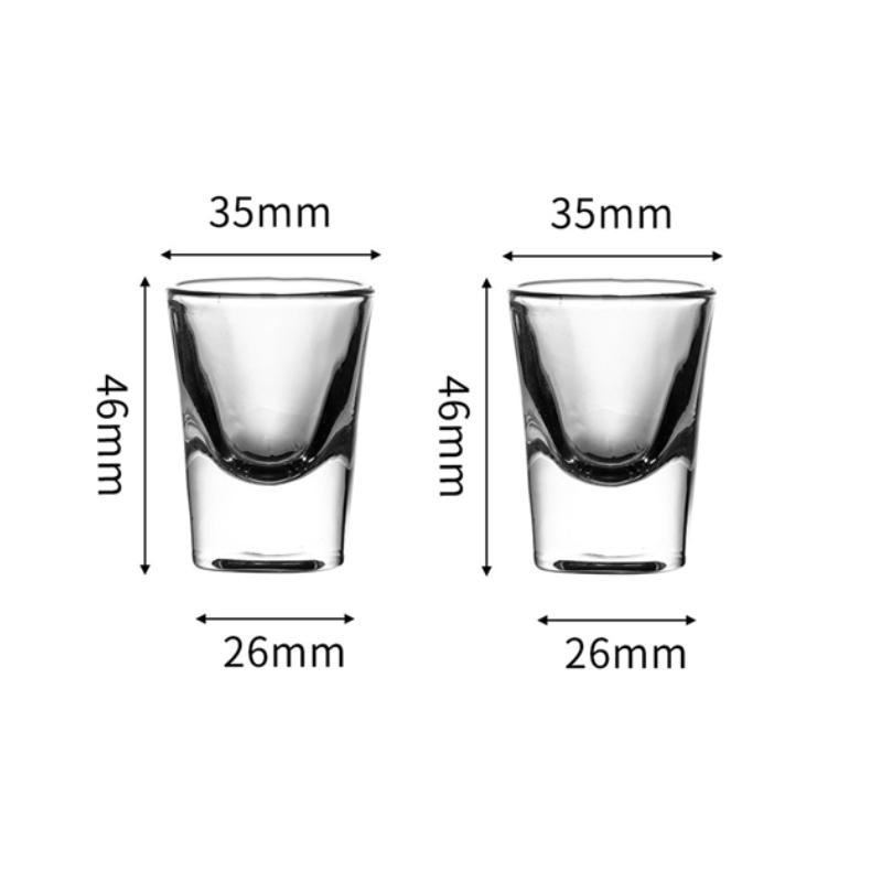 

Стопка Хай-энд Маленький бокал для вина Роскошный с толстым дном Стакан для виски Китайский стиль Чашка для байцзю Рюмка Изысканная стеклянная посуда 2pcs