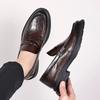 Fashion 2024 Luxury Brand Business Leather Shoes Loafers for Men Thick Soled Shoes Man Moccasin Handmade Slip On Dress Shoes Men Party