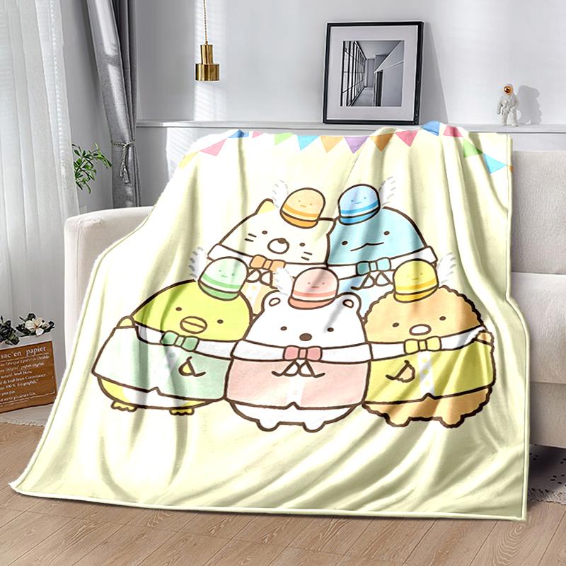 1pc Blanket Sumikko Gurashi Print Design, Lightweight Blanket for Sofa, Bed- Soft &Warm, Gift for All Seasons like Christmas, Halloween