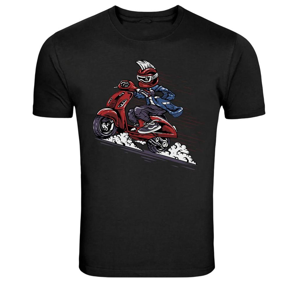 Scooter Rider Punk Helmet Speed Graphic T-Shirt