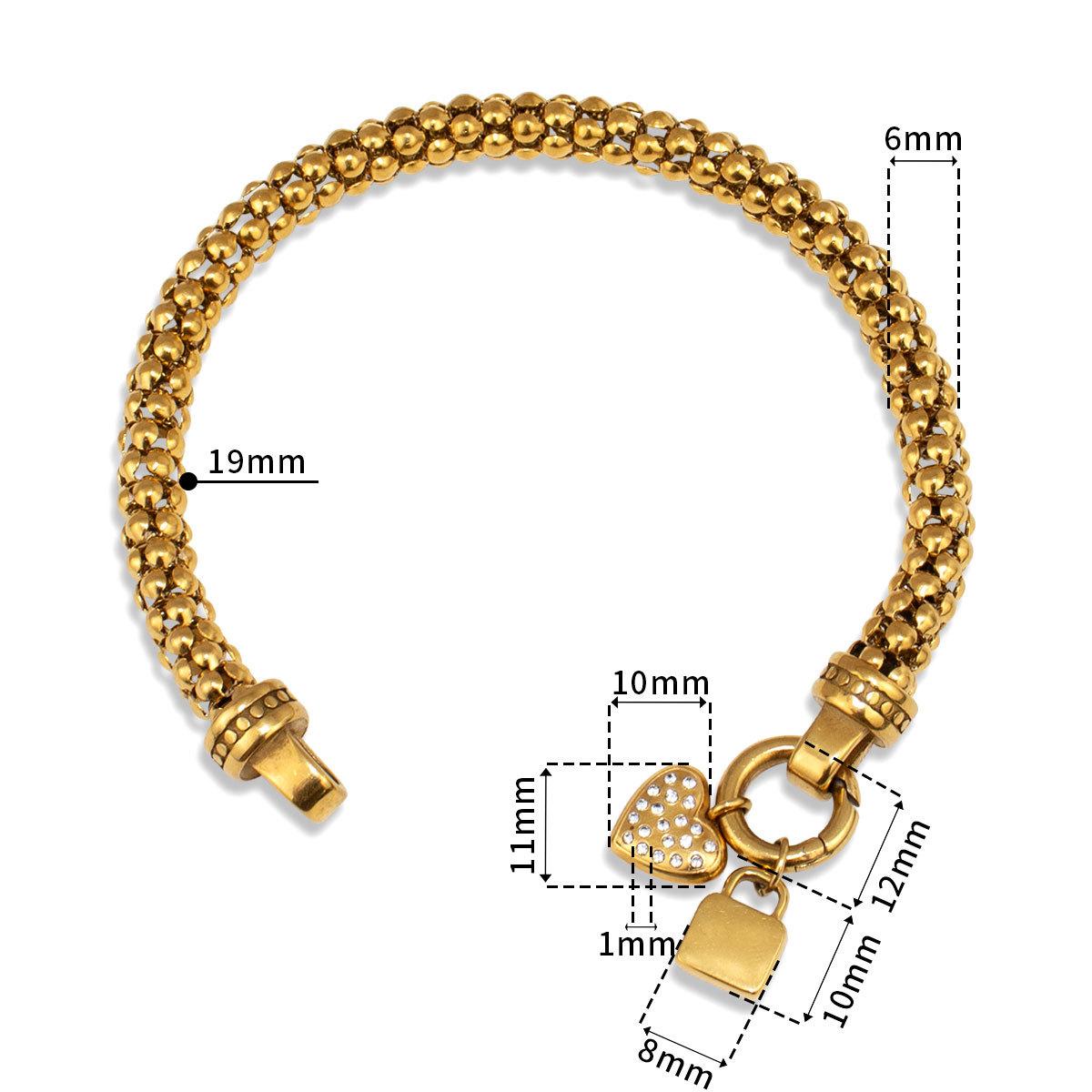 

Ожерелье Браслет Ожерелье с подвеской «Любовь», инкрустированное бриллиантами, Легкая роскошь, Премиальный браслет из нержавеющей стали, Женский 18K золотой