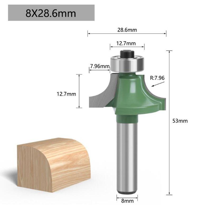 1 bucată freză rotundă de colț peste freză din tungsten 8 mm pentru freze pentru prelucrarea lemnului