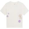 Li Ning Fun Print Round Neck Loose Short Sleeve T-Shirt Women Tops Off-White AHSSB06-4