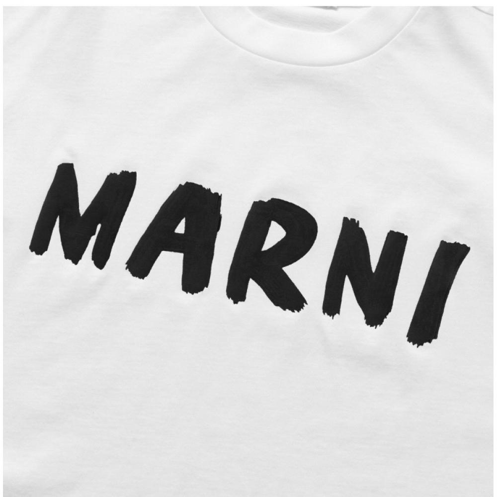 Marni Thje0333p0 UScS11 Low01 Logo Crop Women S Short Sleeve Tee