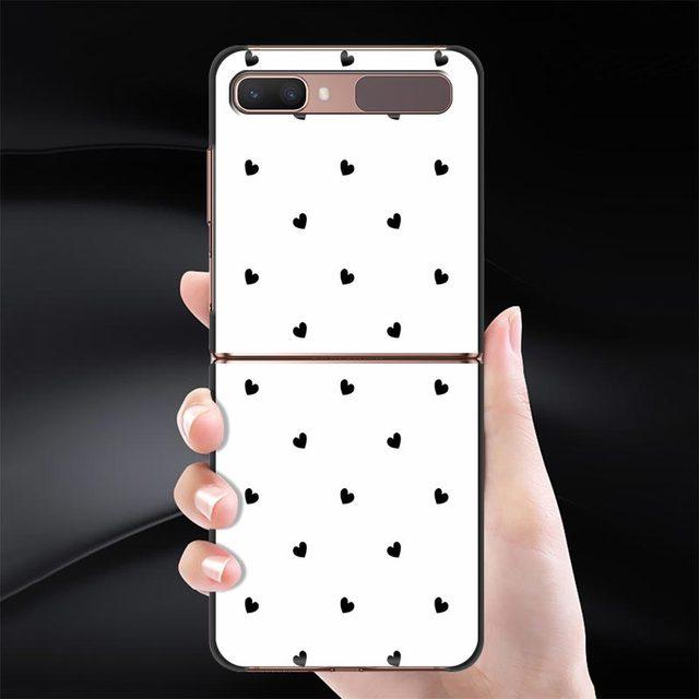 

Черный жесткий чехол для телефона Samsung Galaxy Z Flip 3 4, чехол для Zflip 5g, роскошный чехол на заднюю панель, тонкая сумка, милое животное с сердечком любви Samsung Z Flip 3