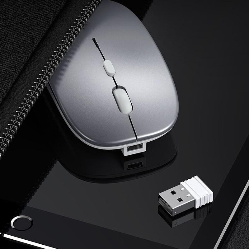 Erilles Rechargeable Optical Wireless Mouse Slient Button Ultra Thin Mini Optical Ultrathin USB 2.4G Mice for Computer Laptop