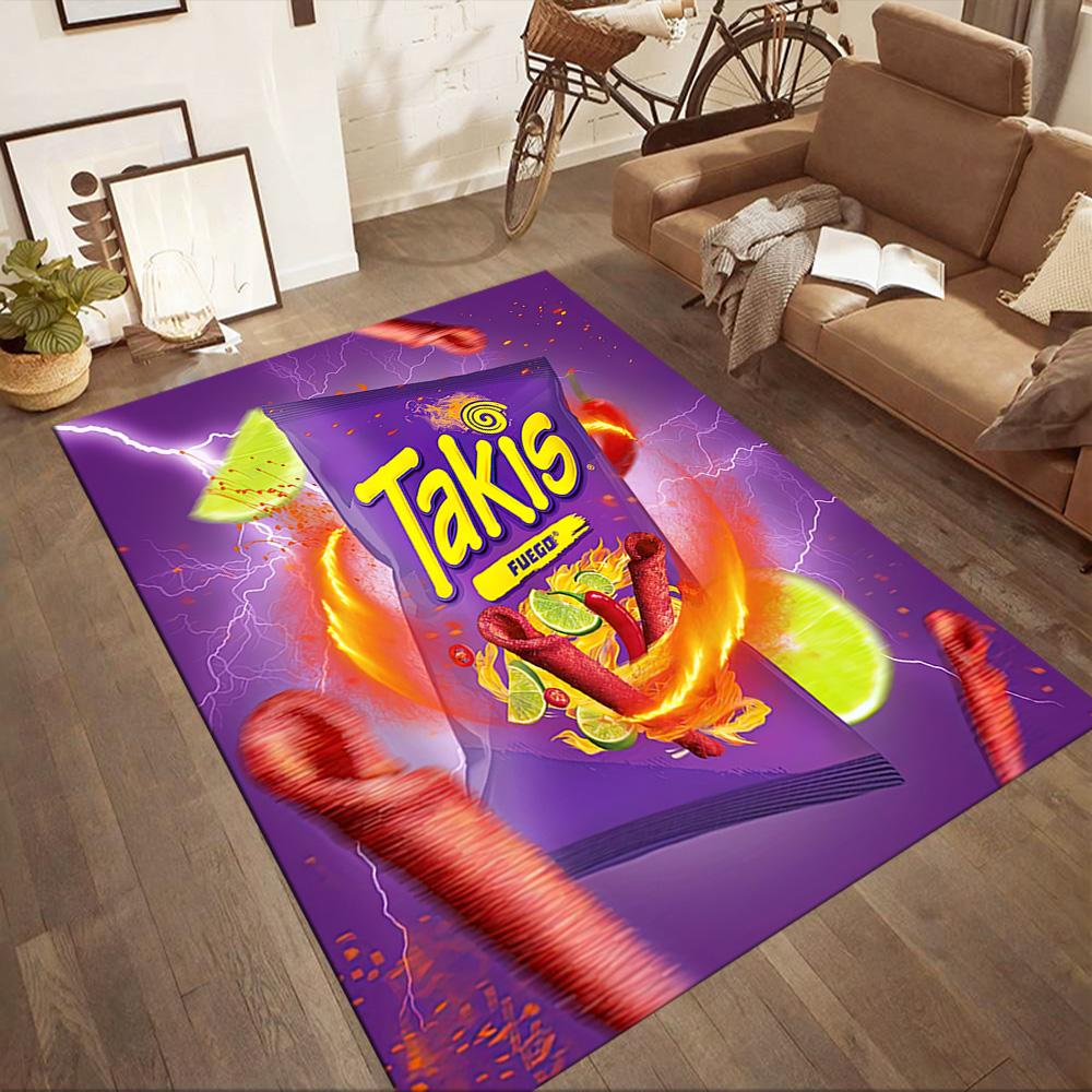 Limitierte Edition Takis Churro Geschmack Quadratische Teppiche sind eine großartige Wahl für Wohnzimmer, Schlafzimmer, Heimdekoration und als Geschenke.