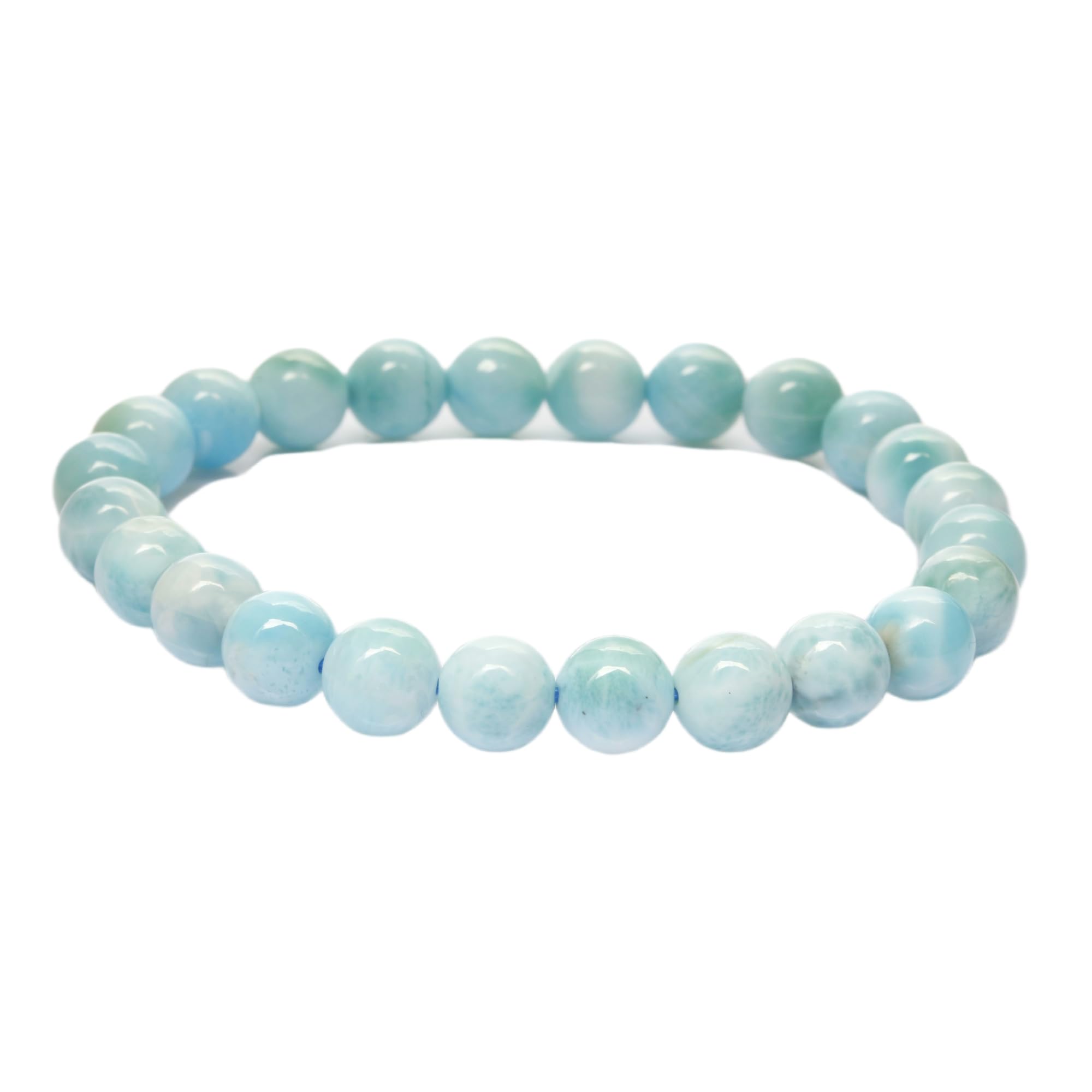 

[K.KOUOKU Koki] Larimar Bracelet 7.7mm Power Stone Bracelet Natural Stone Prayer Beads (Larimar Bracelet - 7.7mm)