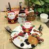 Creative Cartoon Christmas Dining Table Knife Fork Cover Hotel Tableware Decorations Santa Claus Snowman Reindeer Storage Bag