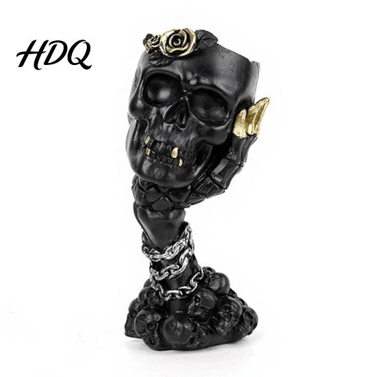 Skull Vase Ornament Hear No Evil Speak See Evil Vase Resin C чёрный