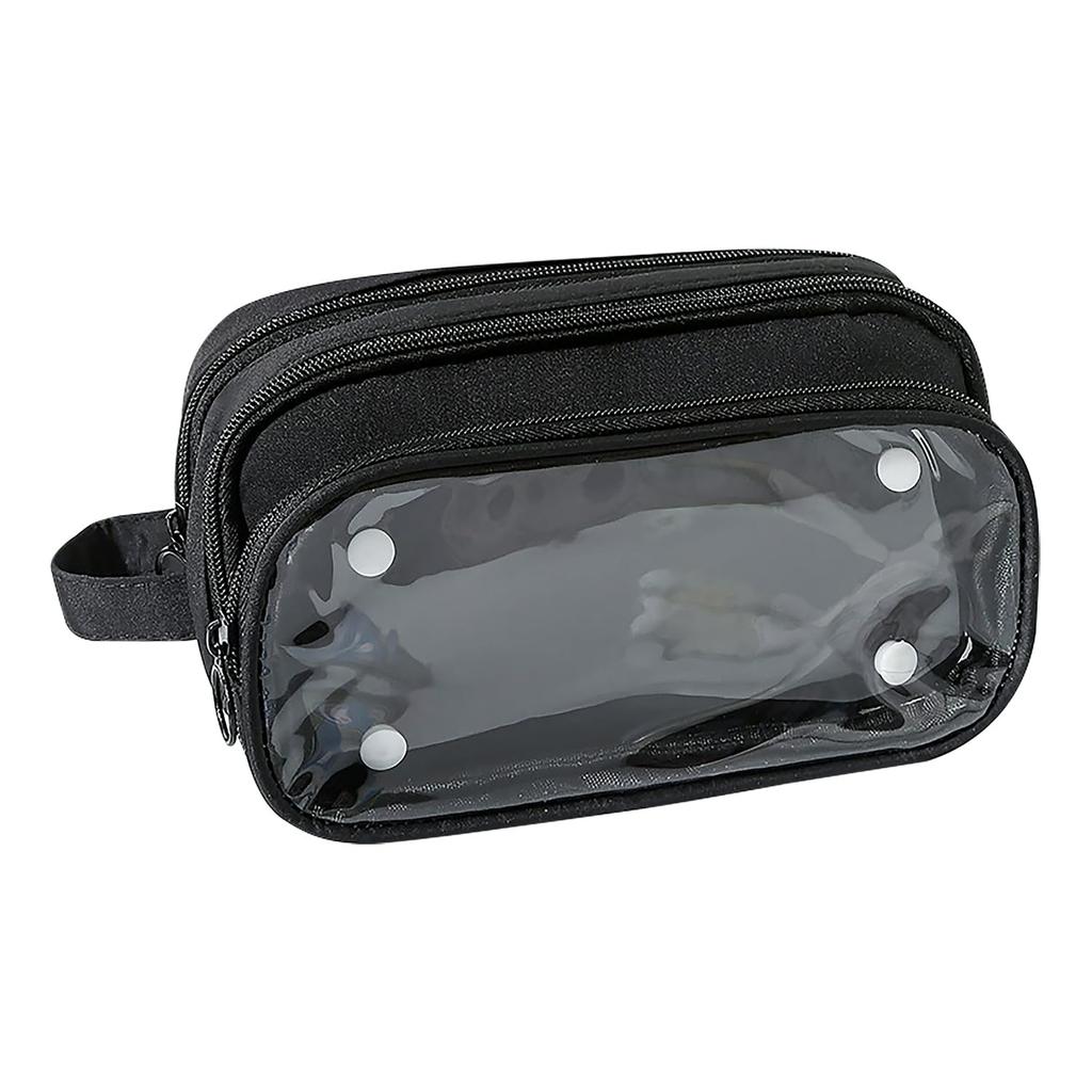 Transparent Pencil Case with Large Removable Mesh Pouch for Storage Bag for Desktop Storage Small Item Cute Handle, Capacity, Dividers, Stationery,