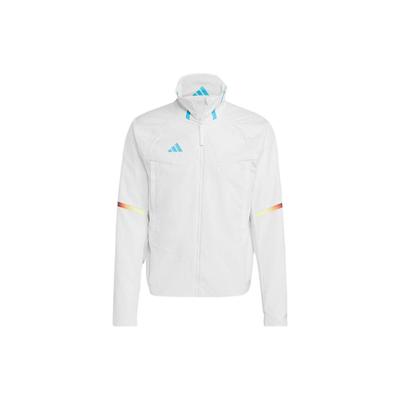 Einfarbige Reißverschluss-Hochkragen-Langarmjacke Herrenjacken Weiß HT3402