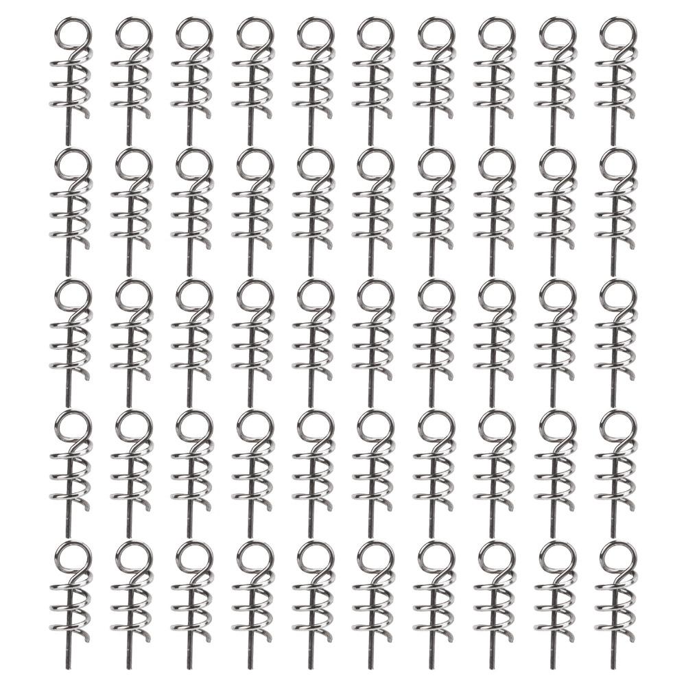200PCS 15mm Length Fishing Twist Lock Pins Silver Fishing Bait Spring Lock Saltwater Fishing