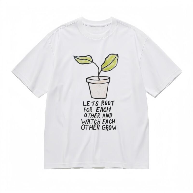 

Women s Trend Classic T-Shirt Supportive Slogan With Potted Succulent Tee 4XL