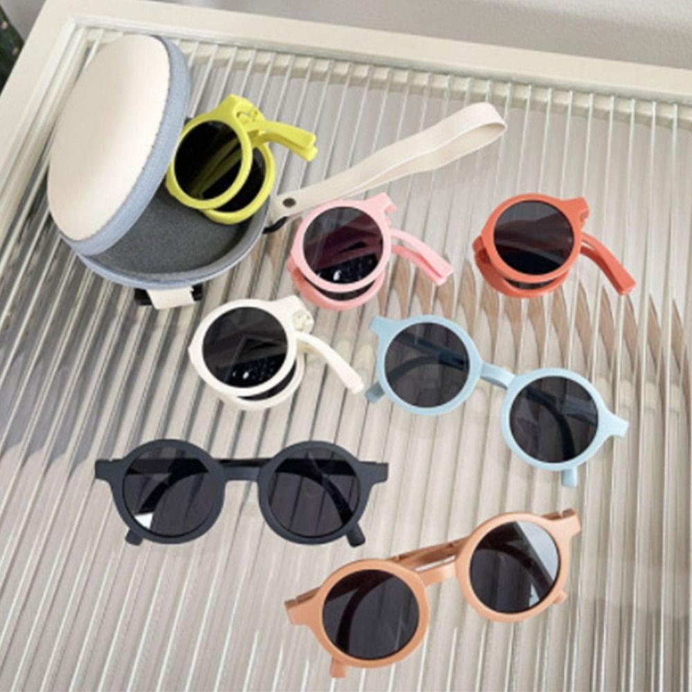 Foldable Design Children's Sunglasses Candy Colored Round Frame Sunglasses  For Boys