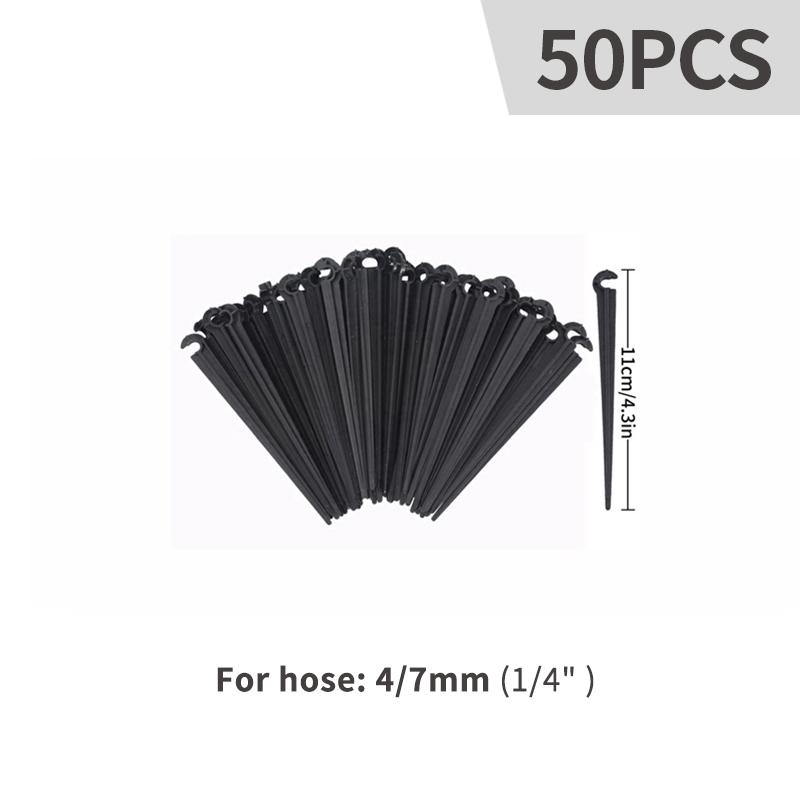 50PCS 4/7mm Hose Connector Tee Elbow Straight Connector Garden Water Pipe Joints Greenhouse Drip Irrigation System Fittings