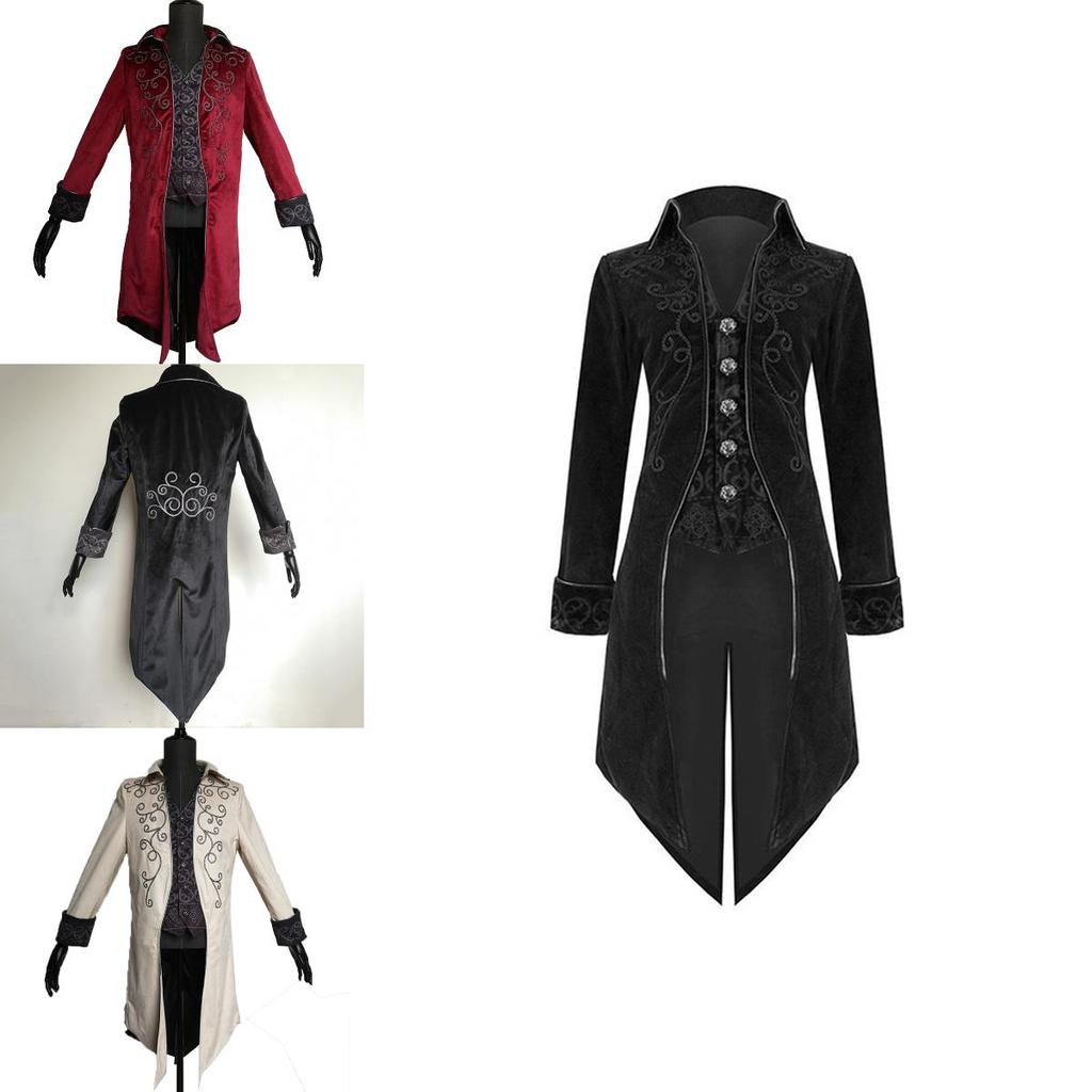 Stunning Vintage Men Tailcoat Jacket With V-neck Design For Unique Outfits