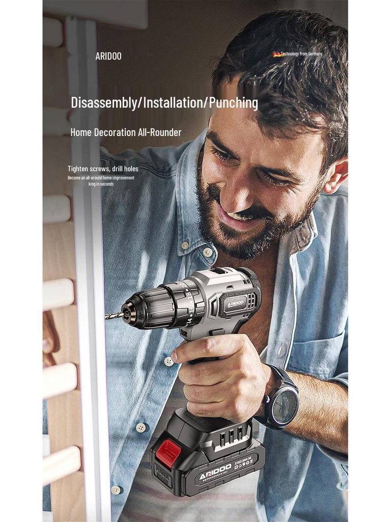 Yanxuan Multifunctional Cordless Handheld Impact Drill - Lithium Battery Rechargeable Electric Tool for Household Use