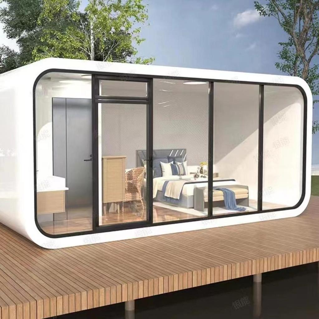 Apple Cabin Prefab Space Capsule: Mobile Glass House for Homestay, Office, or Outdoor Kiosk
