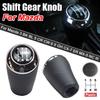 Leather 5/6-Speed Gear Shift Knob for MAZDA 3 BK BL 5 CR CW 6 II GH CX-7 ER MX-5 NC III 23 MT Leather Shifter Lever Arm Headball