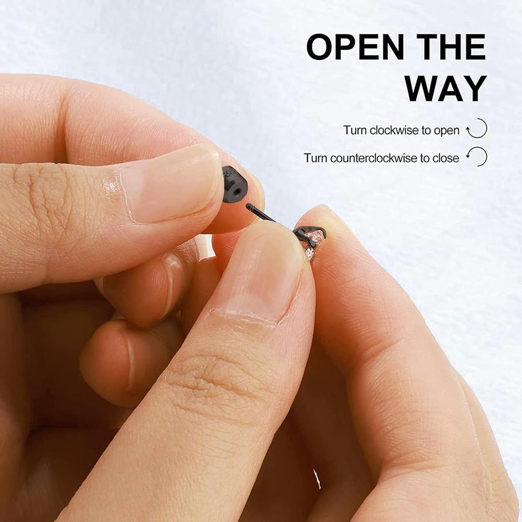 6 Pairs Screw Back Stud Earrings Set Surgical Stainless Steel Double Sided Round Cubic Zirconia Earrings for Women Men