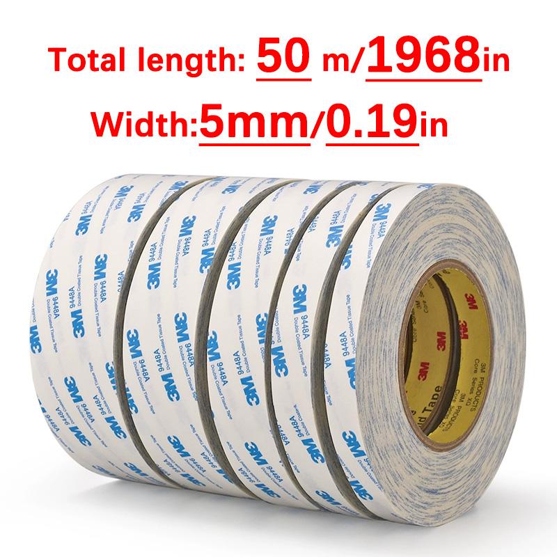 Adhésif Double Face 3M 9448A, Adhésif 3M Blanc Ultra Fin, Haute Viscosité, Fixe, Fort, Sans Trace, Haute Température