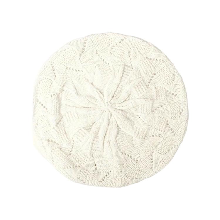 Stretchy Beret Cap Fashion Headwear Painter Hat Acrylic Knit Skull Hat For Office Women Spring Autumn Daily Outfit