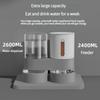 Automatic Pet Feeder and Waterer 2 in 1, Large Capacity Dry Wet Food Separate Dispenser with Timer, Smart Cat Bowl
