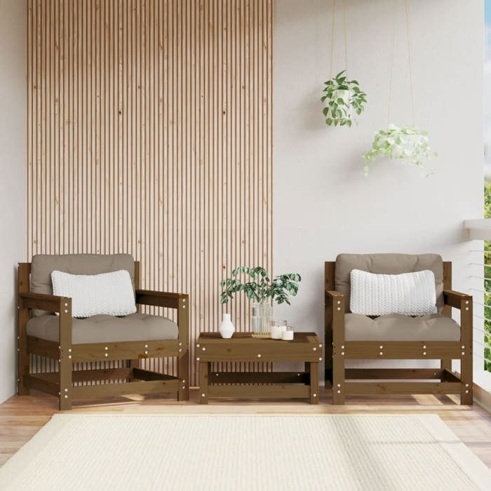 VidaXL Garden Chairs 2 Pcs, Seats with Armrest, Armchairs with Backrest, Outdoor Patio Terrace Furniture, Brown 825495