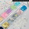 1 Set Diy Manicure Accessories Mixed Color Star Nail Glitter Laser Holographic Sequins Non Toxic For Kids Adults