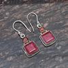 8 Mm Square Shape Natural Ruby Gemstones 925 Sterling Silver Handmade Drop Dangle Earrings For Women & Girls