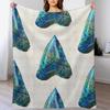 Blue Shark Tooth Art by Sharon Cummings Throw Blanket Faux Fur Soft Warm Blanket for Bed