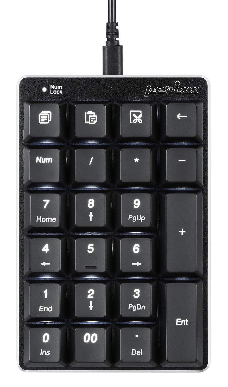 

Perix PERIPAD-303B Mechanical Numeric Keypad with Convenient Copy-Paste Shortcut Keys, Wired, Brown Switches, Kailh Brown Switches, and White