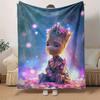 1pc Groot Printing Blanket - Soft, All-Season Throw for Office Blanket, Personalized Gift with Adorable Cartoon Design