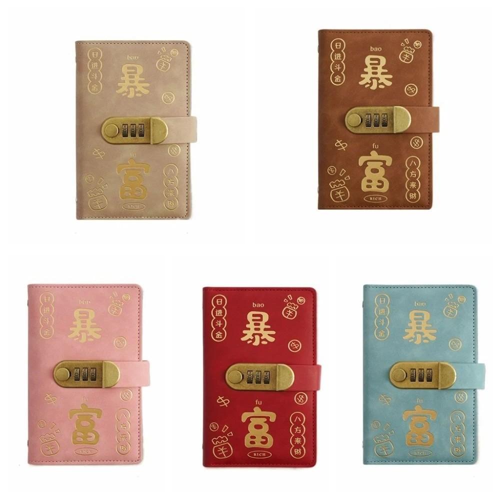 Portable Budget Binder with Lock PU Leather Planner Organizer Stainless Ring Binder