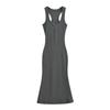 U-neck low-cut button-fitting dress, long dress, pure lust, Spice Girl sleeveless hip-wrapped skirt, slim bottom vest skirt