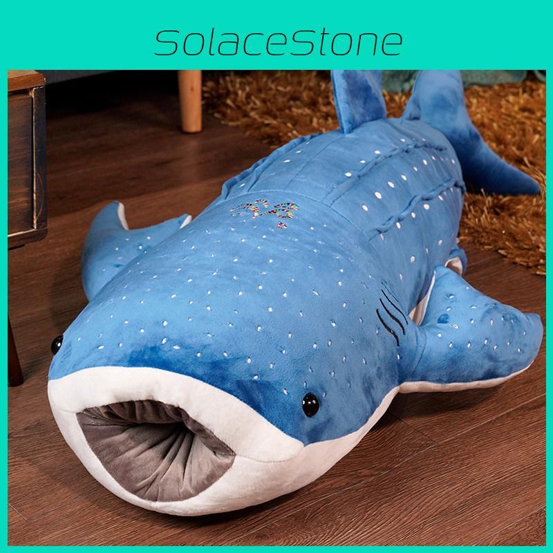 Großes Blauwal Plüschtier Superweiches Stofftier für Kinder Cartoon Hai Wal Kissen